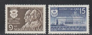 Finland # 298-299, Founding of Helsinki, 400th Anniversary, Mint LH