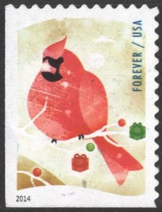 SC#4939 (Forever) Winter Fun: Northern Cardinal (2014) Used