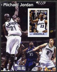 Angola 2002 Michael Jordan #2 imperf souvenir sheet unmou...