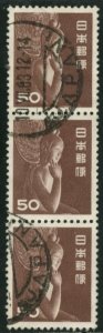 JAPAN - SC #558 - USED STRIP OF 3 - 1952 - JAPAN066