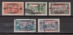 LEBANON- LIBAN SC# 102-106 USED 