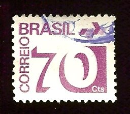 Brazil 1256 70c Numeral, Post Office Emblem, 1975 used