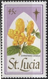 Saint Lucia 928 (mnh) 45c Christmas flowers: Christmas candle (1988)