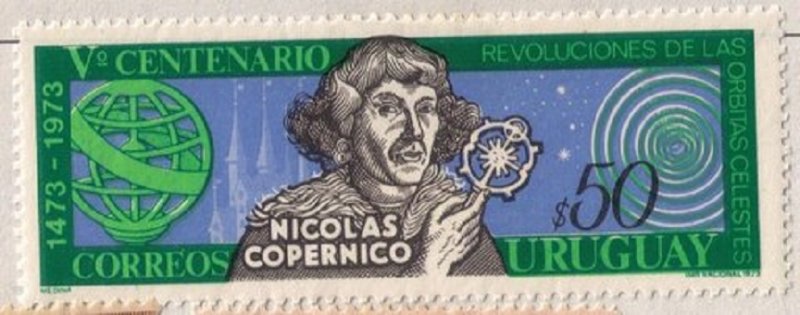 URUGUAY Scott #870 (1973) Nicolaus Copernicus MH F-VF