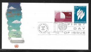 United Nations NY C22-C23 1977 Airmails Geneva Cachet FDC First Day Cover