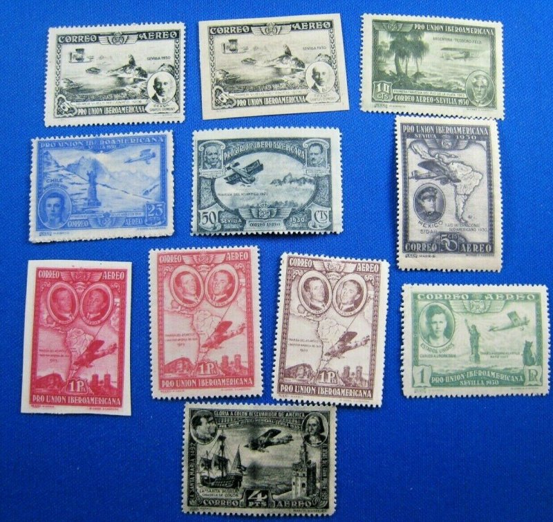 SPAIN    -  SCOTT # C50-C57, C55a, & C55 & C58 IMPERFS  -   MLH  (Hs11)