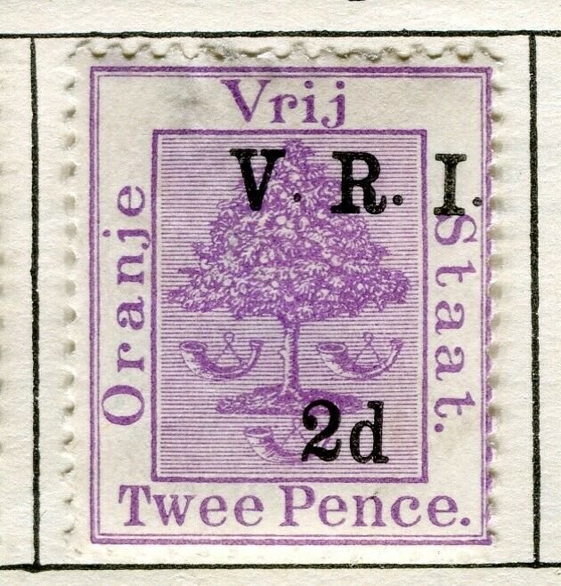 ORANGE FREE STATE; 1900 early QV V.R.I. Optd surcharged issue Mint 2d. value