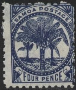 Samoa 16b (mh) 4p palms, blue (1895)