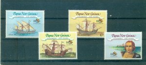 Papua New Guinea - Sc# 782-5. 1992 500th Ann. Columbus And New World. MNH $7.55.