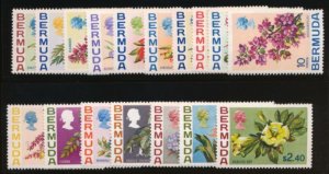 BERMUDA 255-271 MINT HINGED QEII FLOWERS