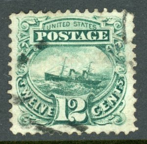 US Stamp #117 SS Adriatic 12c - Used - CV $130.00