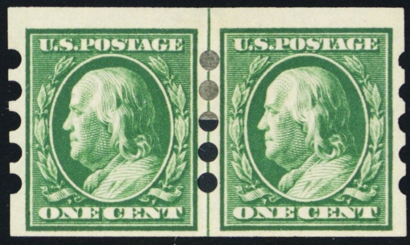 383, Mint H - 1¢ Mail-O-Meter Line Pair * Stuart Katz