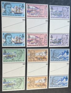 BRITISH ANTARCTIC TERR. # 76-81--MINT/NH--COMPLETE SET OF GUTTER PAIRS--1980