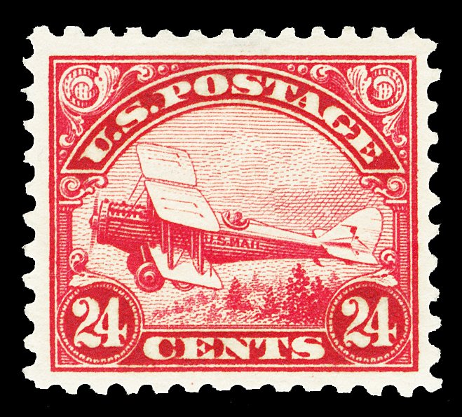 Scott C6 1923 24c Bi-Plane Airmail Mint F-VF Disturbed OG Cat $110