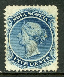 Canada 1860 Nova Scotia 5¢ Dark Blue Scott #10 VFU Z64