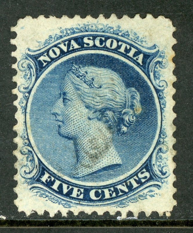 Canada 1860 Nova Scotia 5¢ Dark Blue Scott #10 VFU Z64