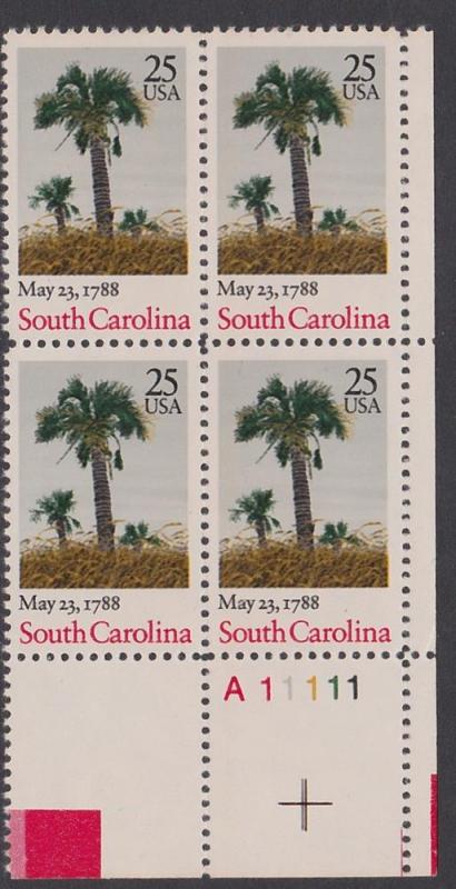 2343 South Carolina Plate Block MNH