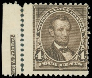 US Scott #254, Mint-NH, Off Centered, But Has Imprint! Fraction of SCV $550!