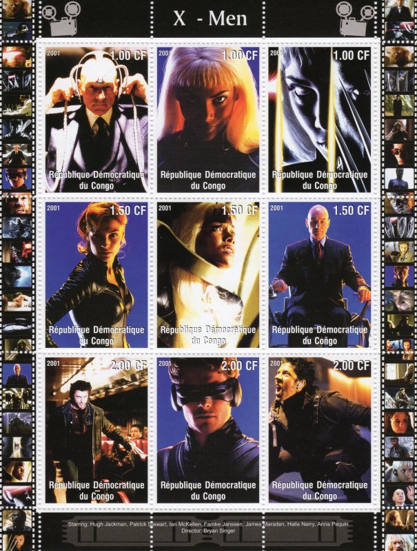 Congo 2001 X-MEN AMERICAN SERIES Sheetlet (9) Perforated MNH