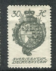 LIECHTENSTEIN; 1920 early Johann II issue fine Mint hinged 30h. value