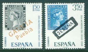 SPAIN Scott 1527-1528, MNH** Stamp Day 1968