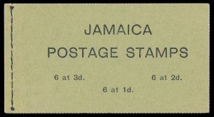 Jamaica 1965 QEII 3s black on green booklet stitched superb MNH. SG SB15.