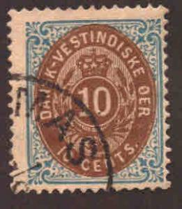 Danish West Indies Scott # 10c Used Hinged