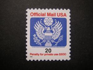 Scott O155, 20 cent Official Eagle & Shield, MNH single, NICE stamp