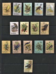 STAMP STATION PERTH - Barbados #495-511 Birds Short Mixed Set CV$38.00