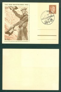 Germany.1942 WWII Stationery Card. Stamp Day. Cancel: Hagen West. Kriegs-Marine.