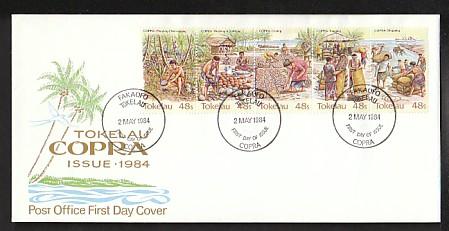 Tokelau 103a-103c Copra 1984 U/A FDC  