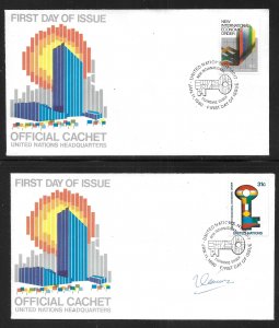 United Nations NY 316-7 New World Order Headquarters Cachet FDC Signed by Dsignr