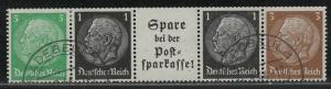Germany Scott # 418, 415 (2), 416, label A13.2, used, se-tenant, Mi# EGS3