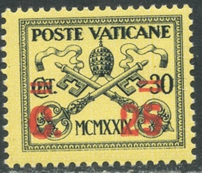 VATICAN Sc#14 1931 Surcharged 25c on 30c Complete OG Mint NH 