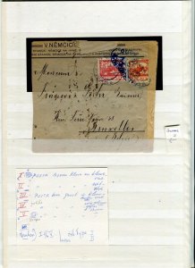 CZECHOSLOVAKIA; 1919 LETTER COVER fine used Censor Cover to Belgium