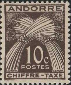 Andorra-French Admin, #J21  Unused From 1943-46