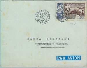 81031 - MADAGASCAR - POSTAL HISTORY - ENVELOPE by Manakara 1954 WAR tank-