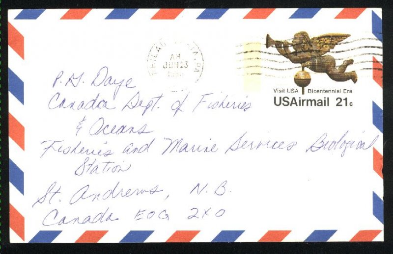 USA Airmail postcard 21 cent b 1980  PD