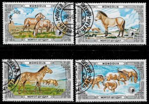 Mongolia #1535-8 Canceled Set - Przewalski's Horses