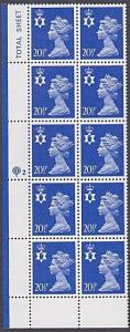 GB NORTHERN IRELAND Questa 20½p cyl block of 10 MNH....................933