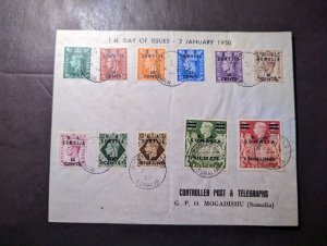 1950 British Eritrea Somalia Overprint First Day Cover FDC to Mogadishu