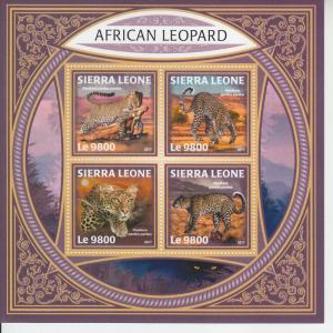 2017 Sierra Leone African Leopard MS4 (Scott NA) MNH