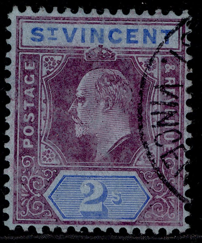 ST. VINCENT EDVII SG91, 2s purple & bright blue/blue, FINE USED. Cat £50.