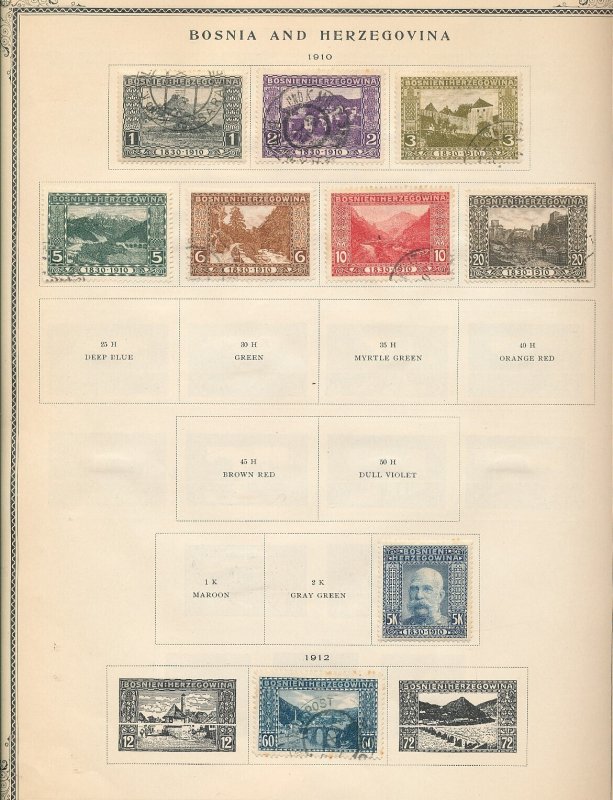 Bosnia Herzegovina 1902/18 M&U on Old Pages (Apx 80 Items) KRA1423