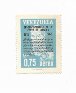 VENEZUELA 1965 ANNIVERSARY OF JAMAICA LETTER HISTORY SCOTT C909 MICHEL 1633