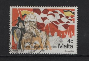 Malta   #751  used  1989 anniversaries 4c