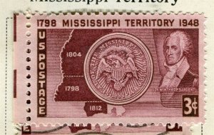 USA; 1947-48 early Commemorative Series Mint hinged 3c. value, Mississippi