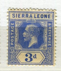 SIERRA LEONE; 1912-20 early GV issue fine Mint hinged Shade of 3d. value