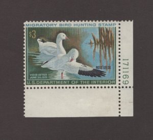 RW37 - Federal Duck Stamp. Plate Numbered Single MNH. OG.  #02 RW37pns