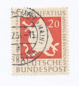 Germany 1954 Scott 724 used- 20pf, Miter & Sword St Boniface